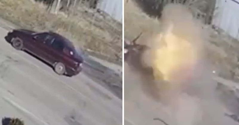 Russian Tank Bomb Crushed Elderly Couple In Car Video